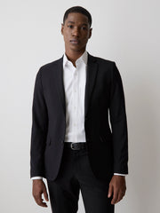 Essential Slim Fit Black Wool-Blend Suit Blazer rw&co Limited Time Discount