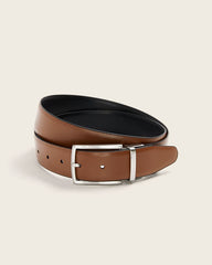 Reversible Black and Tan Saffiano Leather Belt rw&co Special Promo Price