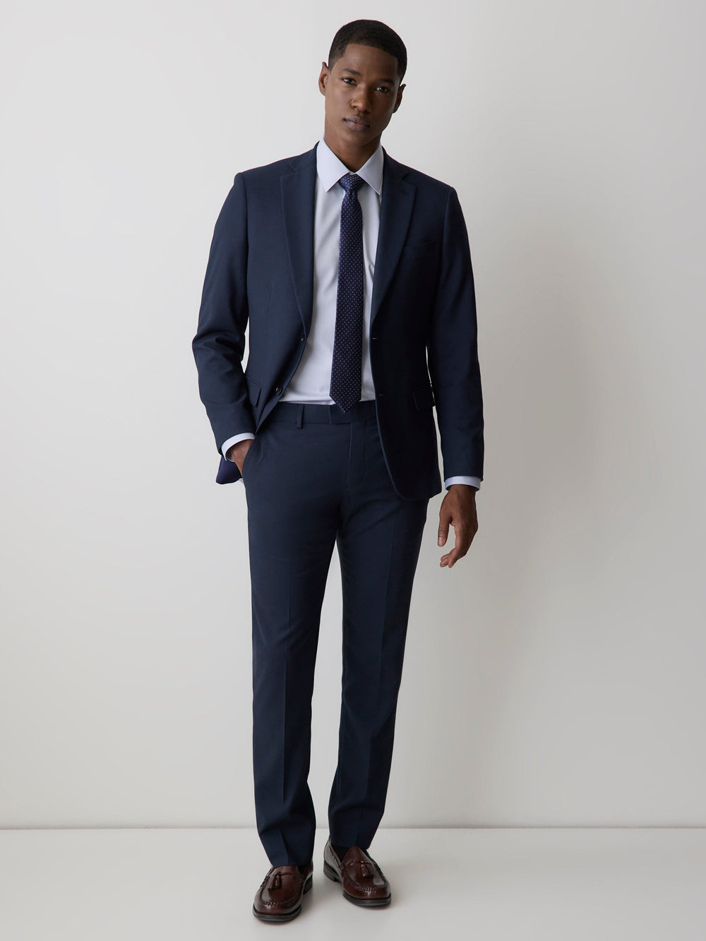 Essential Slim Fit Navy Suit Blazer rw&co On Sale