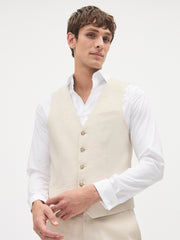 Stretch Linen Suit Vest rw&co On Sale