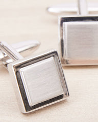 Square Matte Silver Cuff Links rw&co Special Offer