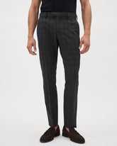 Slim-Fit Dark Grey Checkered Suit Pant rw&co Limited Time Discount