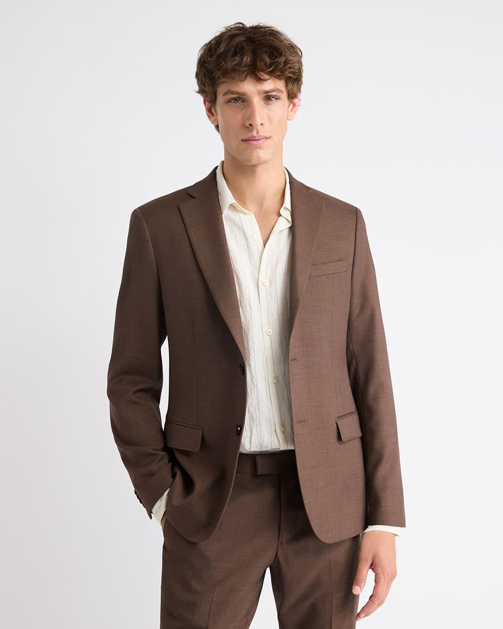 Slim Fit Brown Suit Blazer rw&co Exclusive Sale Price