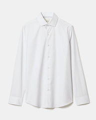 White Slim Fit Dress Shirt with Grey Micro Dots rw&co Special Offer