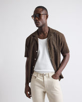 Short-Sleeve Lace Shirt with Camp Collar rw&co Special Promo Price