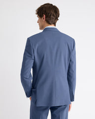 Slim Fit Blue Wool-Blend Suit Blazer rw&co Great Value Deal