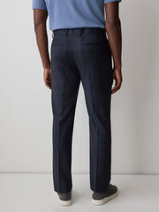 Tailored Fit Navy Checkered Suit Pant rw&co Special Offer