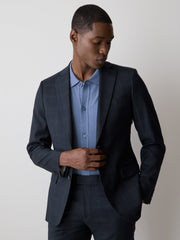 Slim Fit Navy Checkered Suit Blazer rw&co Special Promo Price