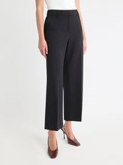 Black Mid-Rise Straight-Leg Cropped Pant rw&co Great Value Deal
