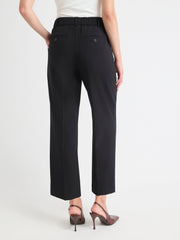 Black Mid-Rise Straight-Leg Cropped Pant rw&co Great Value Deal