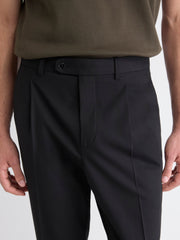 Wool-Blend Tapered-Leg Pleated Dress Pant rw&co Limited Time Discount