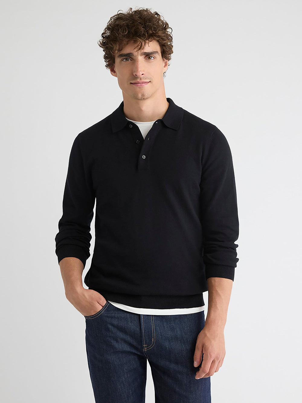 Long-Sleeve Polo Sweater rw&co Special Promo Price