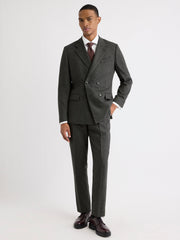 Tailored-Fit Double-Breasted Tweed Suit Blazer rw&co Special Offer