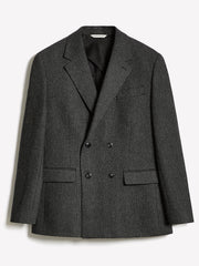 Tailored-Fit Double-Breasted Tweed Suit Blazer rw&co Special Offer
