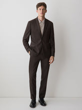 Slim Fit Dark Brown Brushed Twill Blazer rw&co Special Offer