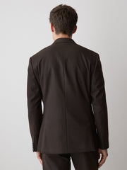 Slim Fit Dark Brown Brushed Twill Blazer rw&co Special Offer
