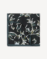 Black Handkerchief with Foliage Pattern rw&co Great Value Deal