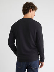 Long-Sleeve Henley Waffled Tee rw&co Special Promo Price