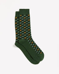 Socks with Square Geometric Pattern rw&co On Sale