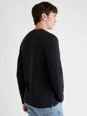 Long-Sleeve Crew-Neck Waffled Tee rw&co Limited Time Discount
