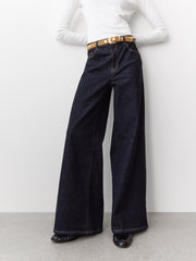 Dark-Wash High-Rise Ultra-Wide-Leg Jeans rw&co Exclusive Sale Price