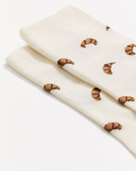 Crew Socks with Croissants rw&co Great Value Deal