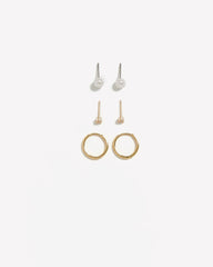 Essential Earrings - 3 Pairs rw&co Limited Time Discount