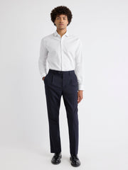 White Tailored-Fit Dress Shirt with Geo Pattern rw&co Special Offer