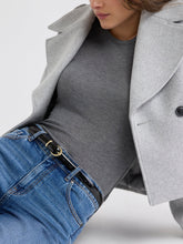 Skinny Leather Belt with Oval Buckle rw&co On Sale