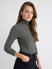 Fitted Long-Sleeve Mock-Neck Tee rw&co Special Promo Price