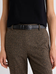 Leather Trouser Belt with Square Buckle rw&co Special Offer