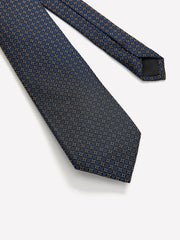 Navy Regular Tie with Geometric Pattern rw&co Limited Time Discount
