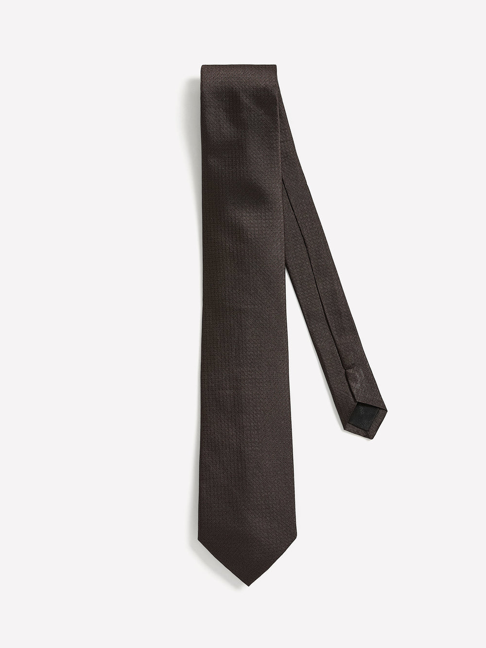Brown Regular Tie with Geometric Pattern rw&co Special Offer