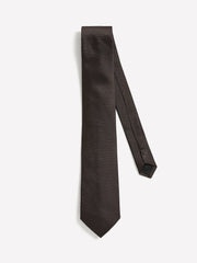 Brown Regular Tie with Geometric Pattern rw&co Special Offer
