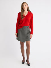 Long-Sleeve V-Neck Merino-Blend Sweater rw&co On Sale
