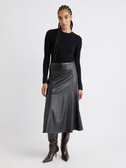 Long-Sleeve Crew-Neck Bodycon Top with Pointelle Stitches rw&co Great Value Deal