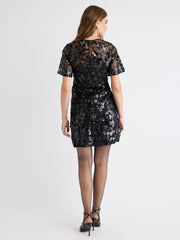 Short-Sleeve Mini Sequins Cocktail Dress rw&co Great Value Deal