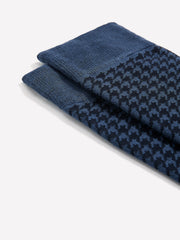 Blue Dress Socks with Houndstooth Pattern rw&co Limited Time Discount