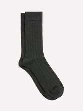 Grey Dress Socks with Striped Pattern rw&co On Sale