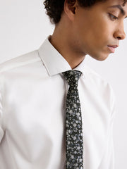 Black Skinny Tie with Floral Pattern rw&co Special Promo Price