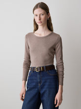 Luxe Knit Long-Sleeve Crew-Neck Fitted Ribbed Tee rw&co Special Offer