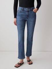 Deep-Blue Mid-Rise Skinny Jeans rw&co Limited Time Discount