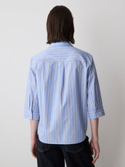 Striped Buttoned-Down Cotton Blouse rw&co Limited Time Discount