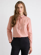 Long-Sleeve Buttoned-Down Blouse with Rhinestones rw&co On Sale