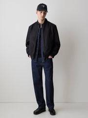 Black Twill Bomber Jacket rw&co On Sale