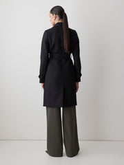 Double-Breasted Twill Trench Coat with Belt rw&co On Sale