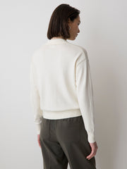 Wool-Blend Long-Sleeve Polo Sweater rw&co Special Promo Price