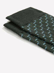 Green Dress Socks with Geo Pattern rw&co On Sale