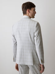 Slim Fit Grey Checkered Suit Blazer rw&co Special Promo Price