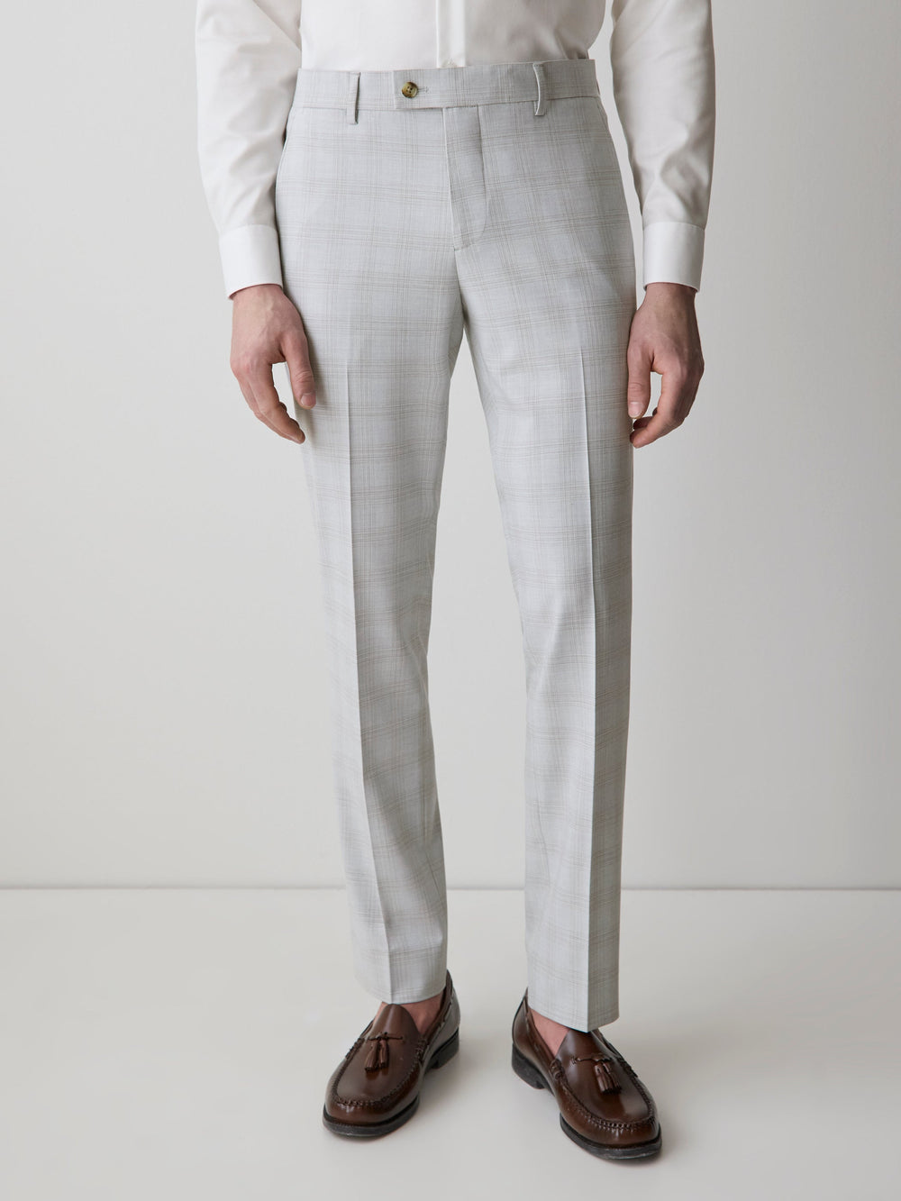 Slim Fit Grey Checkered Suit Pant rw&co Great Value Deal